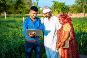 laptop in field